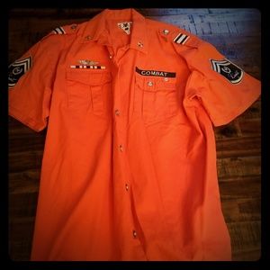 Men's Regal Military Style Combat Button Shirt